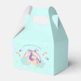 Aqua | Niedlich Unicorn Rainbow Personalisiert Geschenkschachtel