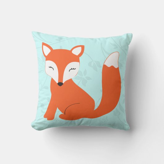 Aqua Niedlicher Babyfoxkissen von Cindy Bendel Kissen (Vorderseite)