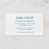 Aqua NONPROFIT Simple Style V37 Visitenkarte (Rückseite)