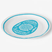 Aqua Oaster Egg Pappteller (Schrägansicht)