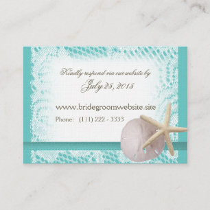 Aqua Ocean and Lace Small Insert Card