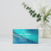 Aqua Ocean Blue Abstrakt Northern Lights Visitenkarte (Stehend Vorderseite)