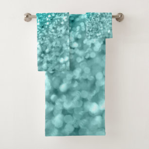 Aqua Ocean Bokeh Glitzer #1 (Imitate Glitzer) #dec Badhandtuch Set