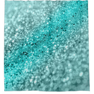 Aqua Ocean Bokeh Glitzer #1 (Imitate Glitzer) #dec Duschvorhang