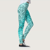 Aqua Ocean Bokeh Glitzer #1 (Imitate Glitzer) #dec Leggings (Rechts)