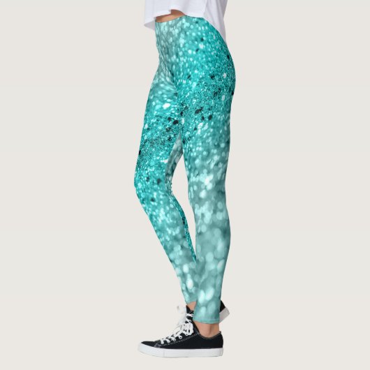 Aqua Ocean Bokeh Glitzer #1 (Imitate Glitzer) #dec Leggings (Links)