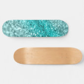 Aqua Ocean Bokeh Glitzer #1 (Imitate Glitzer) #dec Skateboard (Horizontal)