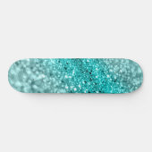 Aqua Ocean Bokeh Glitzer #1 (Imitate Glitzer) #dec Skateboard (Horizontal)
