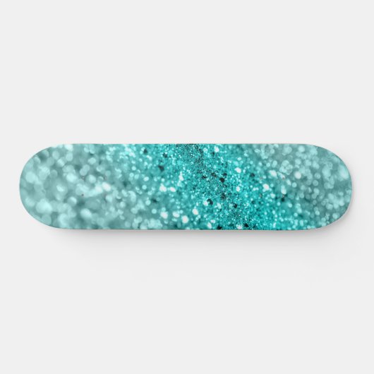 Aqua Ocean Bokeh Glitzer #1 (Imitate Glitzer) #dec Skateboard (Horizontal)