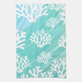 Aqua Ocean Coral Meereswelt Geschirrtuch (Vertikal)