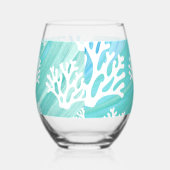 Aqua Ocean Coral Meereswelt Weinglas Ohne Stiel (Rechts)