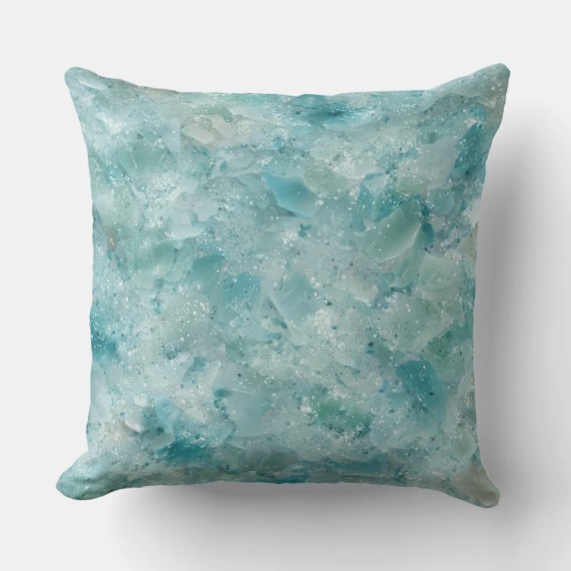 Aqua ocean crystals Throw Pillow Kissen (Vorderseite)