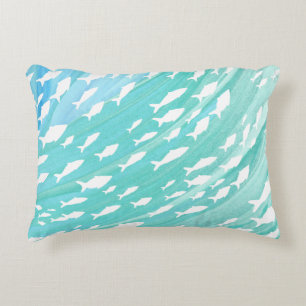 Aqua Ocean Fish Nautical Dekokissen