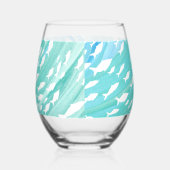 Aqua Ocean Fish Nautical Weinglas Ohne Stiel (Rechts)