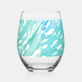 Aqua Ocean Fish Nautical Weinglas Ohne Stiel (Links)