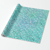 Aqua Ocean Türkis Grau Glass Crystal Geschenkpapier (Ungerollt)