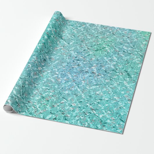 Aqua Ocean Türkis Grau Glass Crystal Geschenkpapier (Ungerollt)