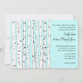 Aqua ODER JEDE FARBE Birch Tree Einladung Hochzeit