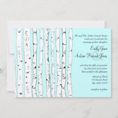 Aqua ODER JEDE FARBE Birch Tree Einladung Hochzeit (Vorderseite)