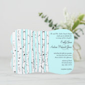 Aqua ODER JEDE FARBE Birch Tree Einladung Hochzeit (Stehend Vorderseite)