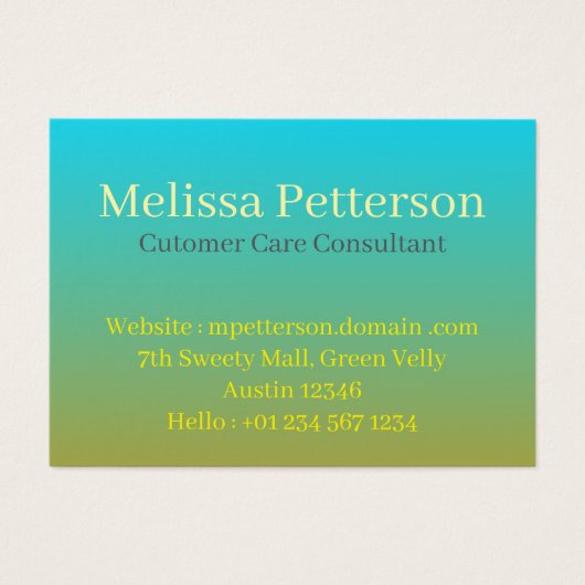 Aqua–Olive Smooth Gradient, Business Cards (Vorderseite)