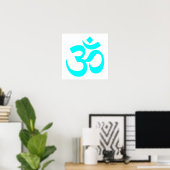 Aqua Om Symbol Poster (Heimbüro)