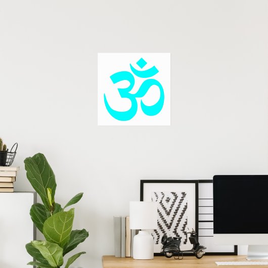 Aqua Om Symbol Poster (Heimbüro)