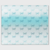 Aqua Ombre Butterflies Geburtstag Geschenkpapier (Flach)