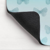Aqua Ombre Butterflies Mousepad (Ecke)