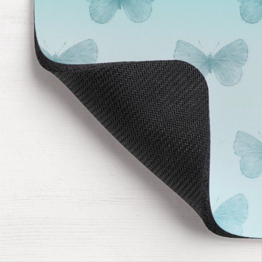 Aqua Ombre Butterflies Mousepad (Ecke)