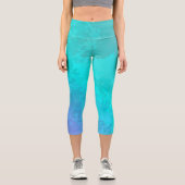 Aqua Ombre  Capri Leggings (Vorderseite)