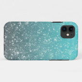 Aqua Ombre Glitzer Case-Mate iPhone Hülle (Rückseite (Horizontal))