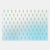 Aqua Ombre Gold Ananas Geschenkpapier Set (Vorderseite)