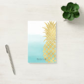 Aqua Ombre Gold Glam Ananas Post-it Klebezettel (Büro)