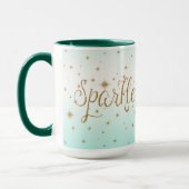 Aqua Ombre Gold Glitzern Tasse (Links)
