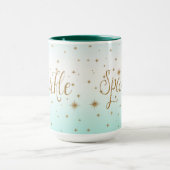 Aqua Ombre Gold Glitzern Tasse (Zentrum)