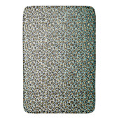 Aqua Ombre Gold Leopard Print Badematte (Vorderseite Vertikal)