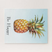 Aqua Ombre Happy Tropical Pineaple Puzzle (Horizontal)