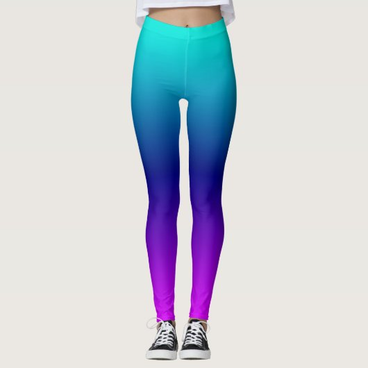 Aqua Ombre Leggings (Vorderseite)