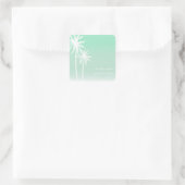 Aqua Ombré Palm Trees Beach Wedding Sticker (Tasche)