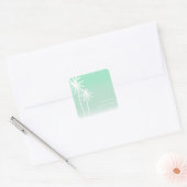 Aqua Ombré Palm Trees Beach Wedding Sticker (Umschlag)