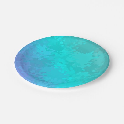 Aqua Ombre Pappteller (Schrägansicht)