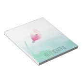 Aqua Ombre Pink Blume Notizblock (angewinkelt)