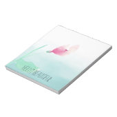 Aqua Ombre Pink Blume Notizblock (Rotiert)