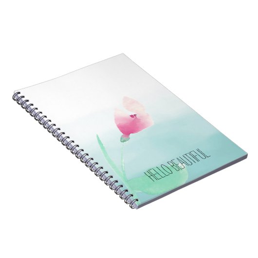 Aqua Ombre Pink Blume Notizblock (Rechte Seite)