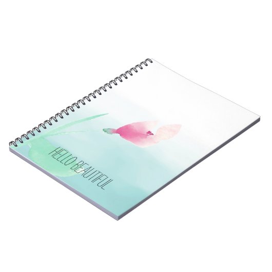 Aqua Ombre Pink Blume Notizblock (Linke Seite)