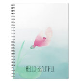 Aqua Ombre Pink Blume Notizblock (Vorderseite)