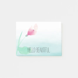 Aqua Ombre Pink Blume Post-it Klebezettel