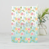 Aqua Ombre Rosa Gelbe Flora (Stehend Vorderseite)