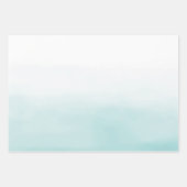 Aqua Ombre Rosa Gelbe Flora Geschenkpapier Set (Vorderseite 3)